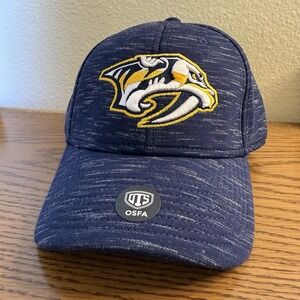 NWT Nashville Predators NHL OTS Hat Navy Blue Heathered Adjustable Cap OSFA